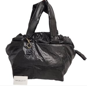 See By Chloe Joy Rider Puffy Nylon Tote Bag Black
